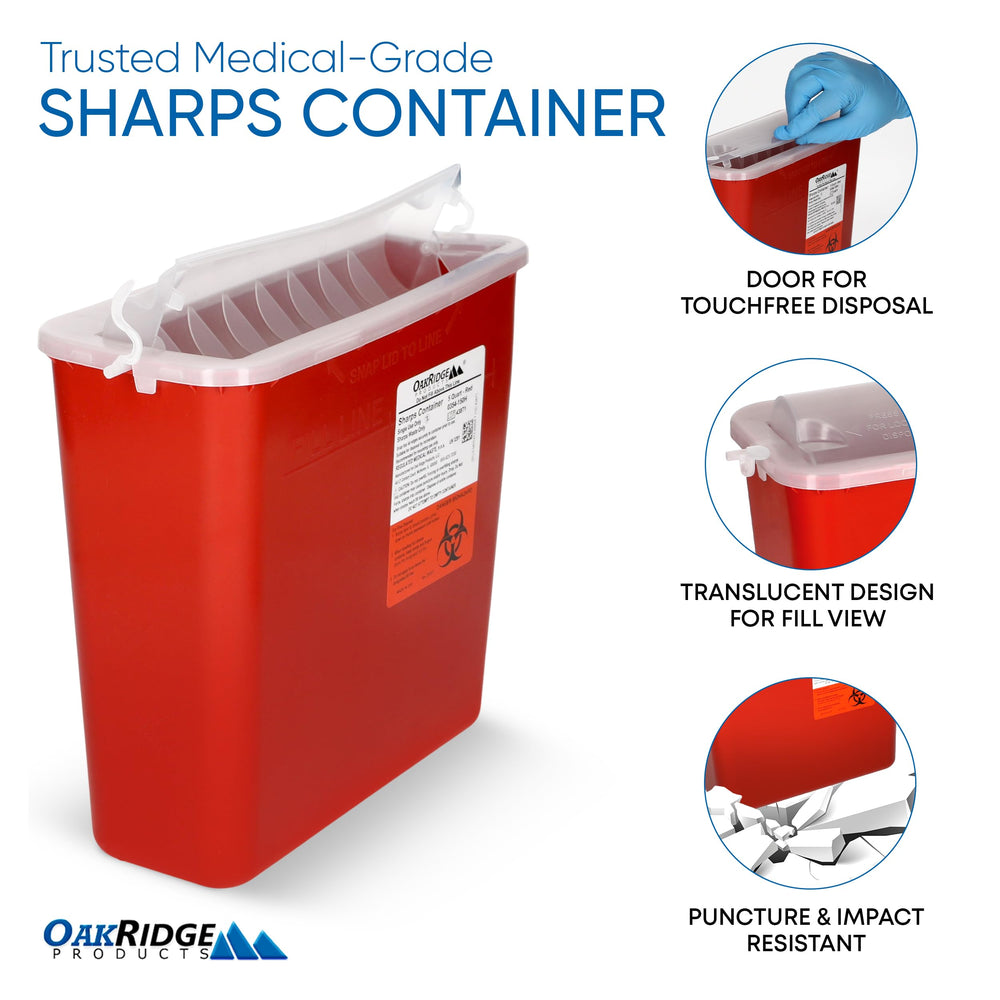 Oakridge Sharps Container rotation-door seals waste automatically