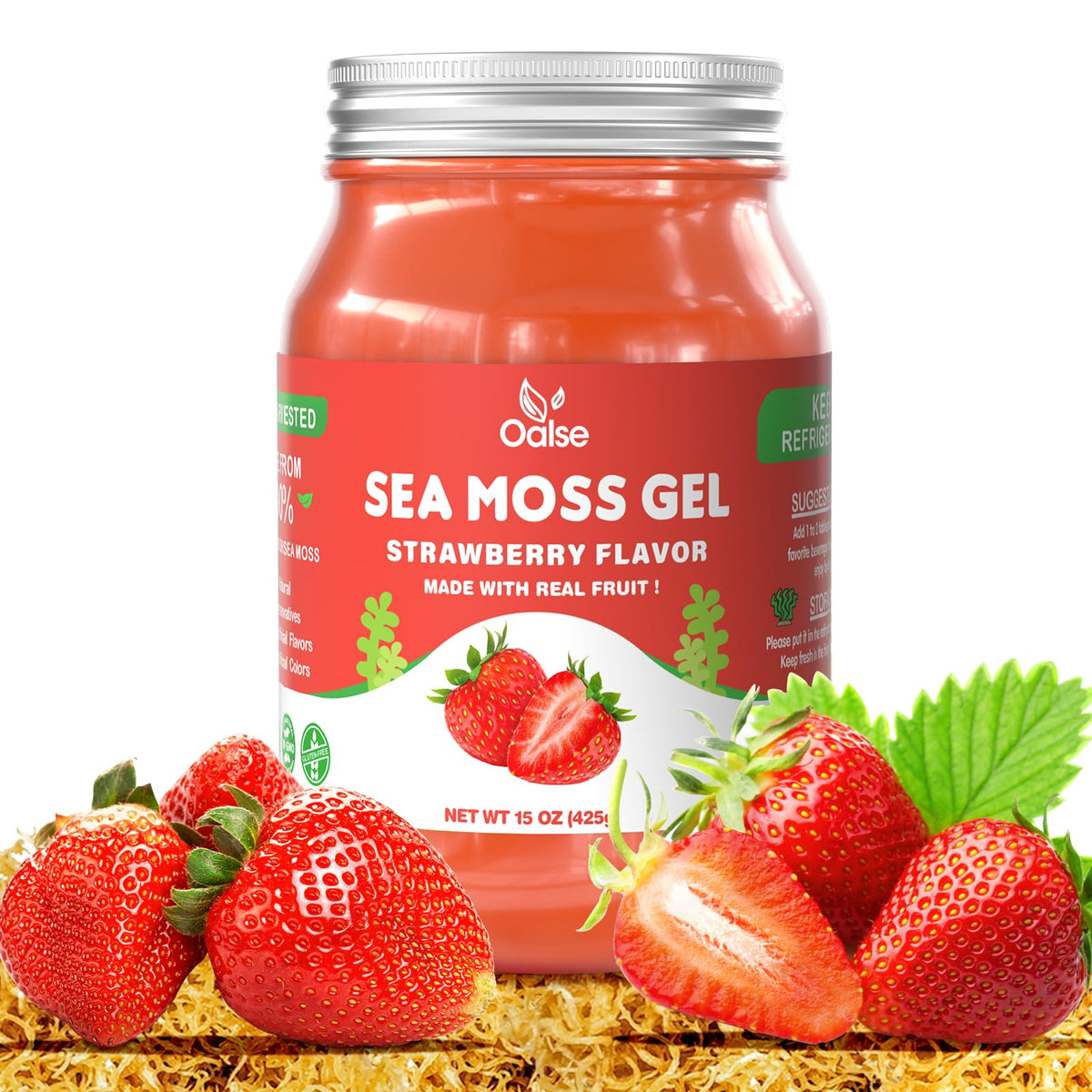 OALSE Sea Moss Gel 15oz bottle, convenient daily immune-support option.