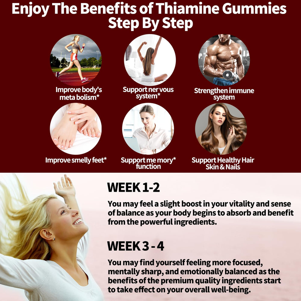 OALSE Thiamine B1 Gummies close-up, pectin-based formula supports easy digestion