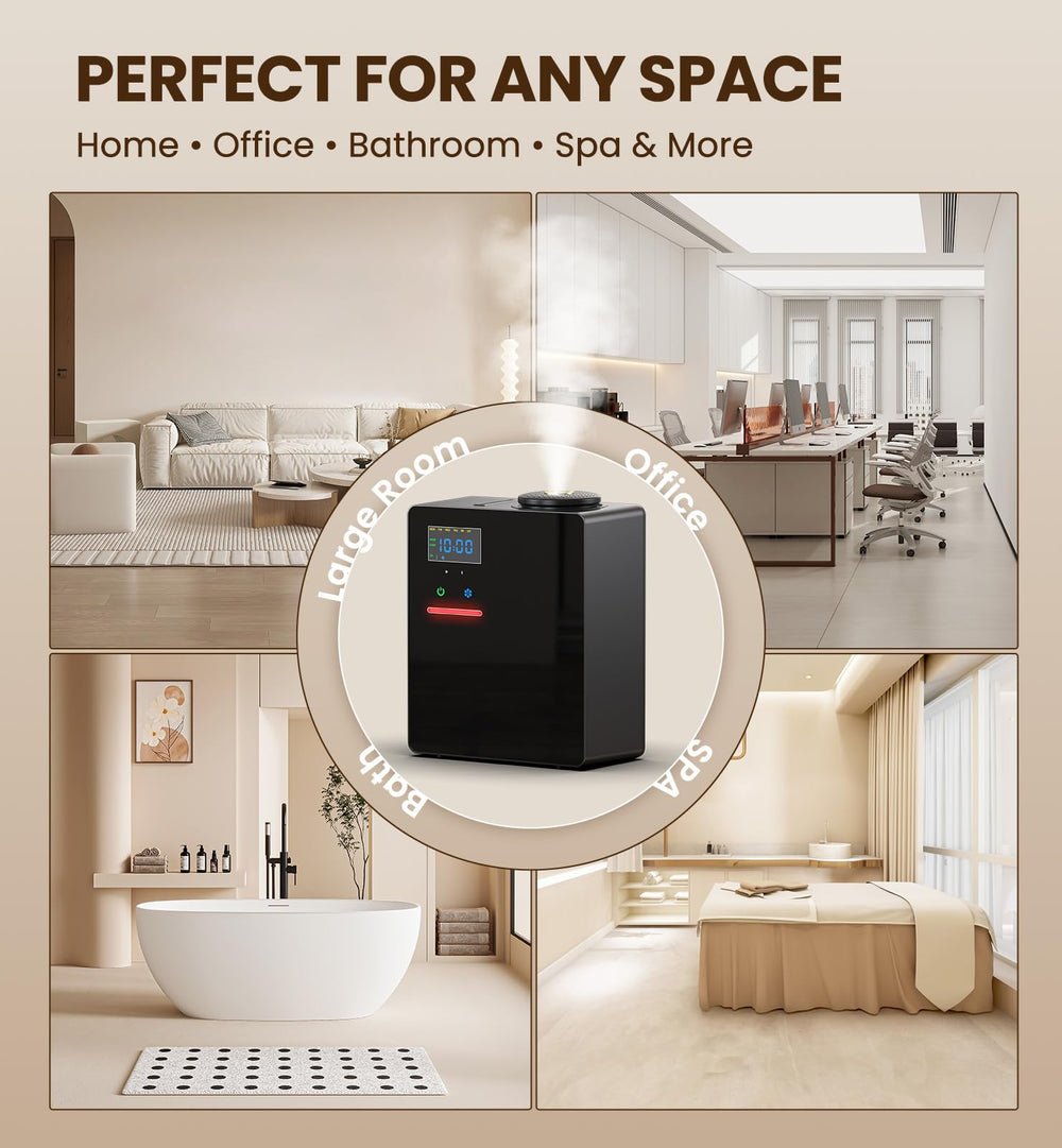 OANDYS diffuser operates quietly for office or bedroom use.