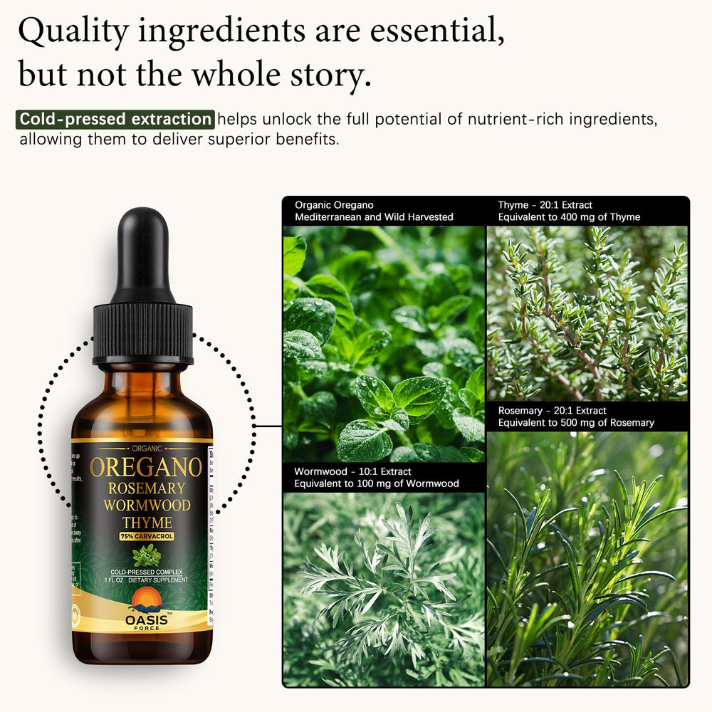 OASIS FORCE drops being dispensed for quick use in immune and gut wellness