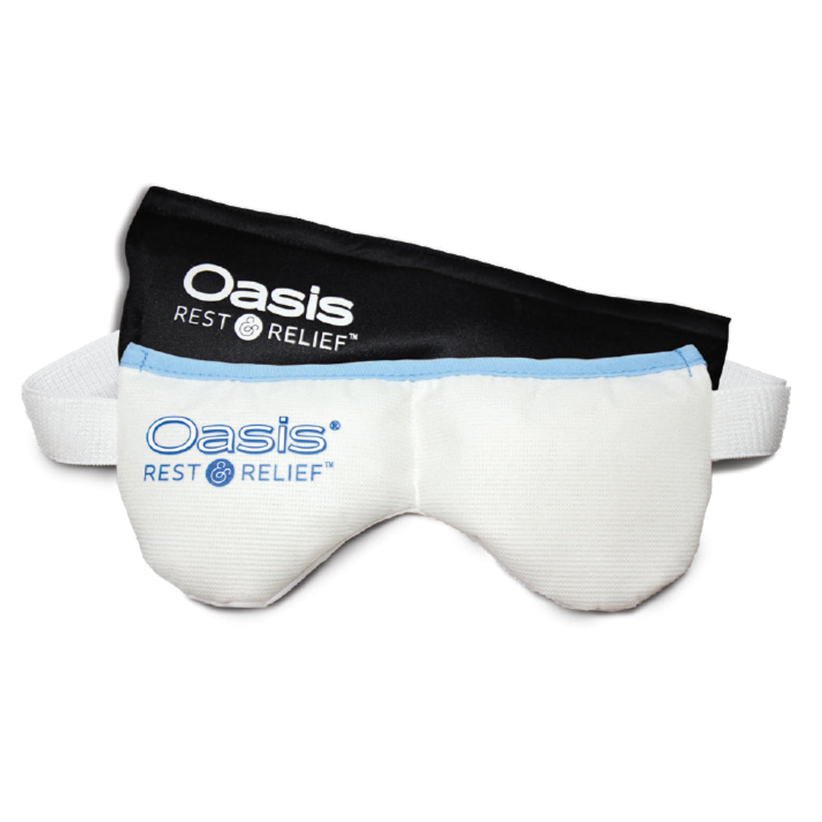 Oasis Rest & Relief eye mask with closed-front design for secure, comfortable wear.