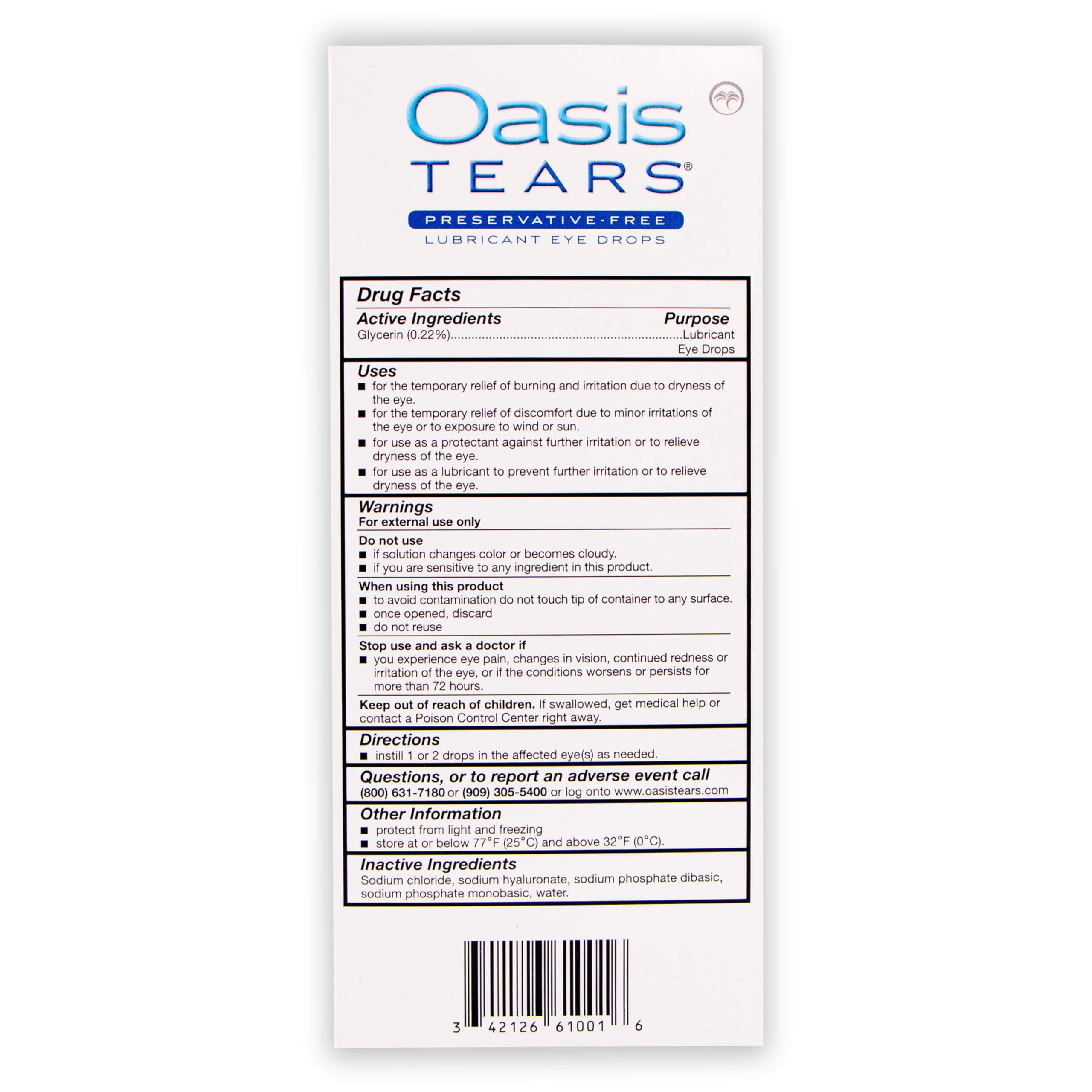 Oasis Tears consistent-dispense design for controlled, waste-minimizing application.