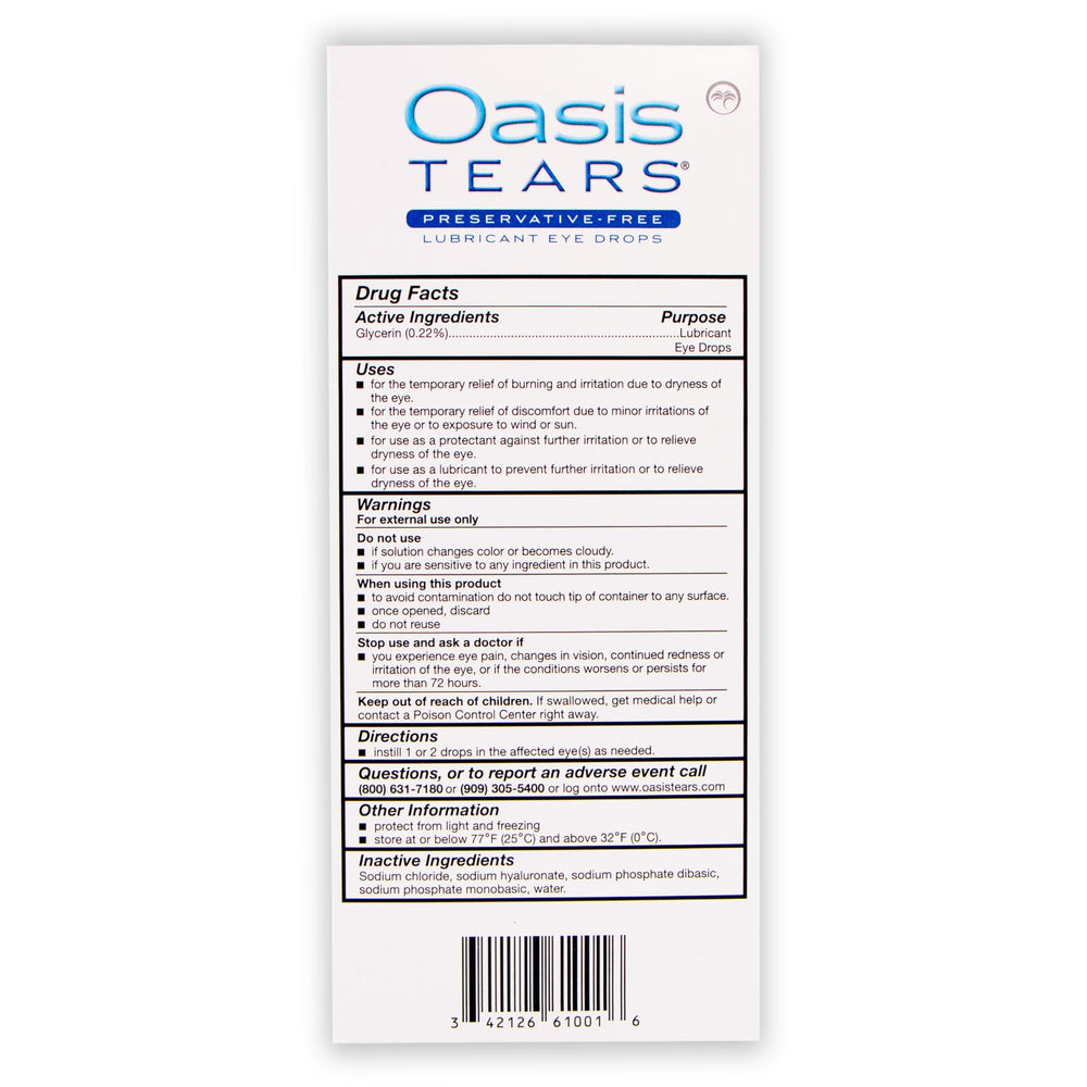 Oasis Tears consistent-dispense design for controlled, waste-minimizing application.