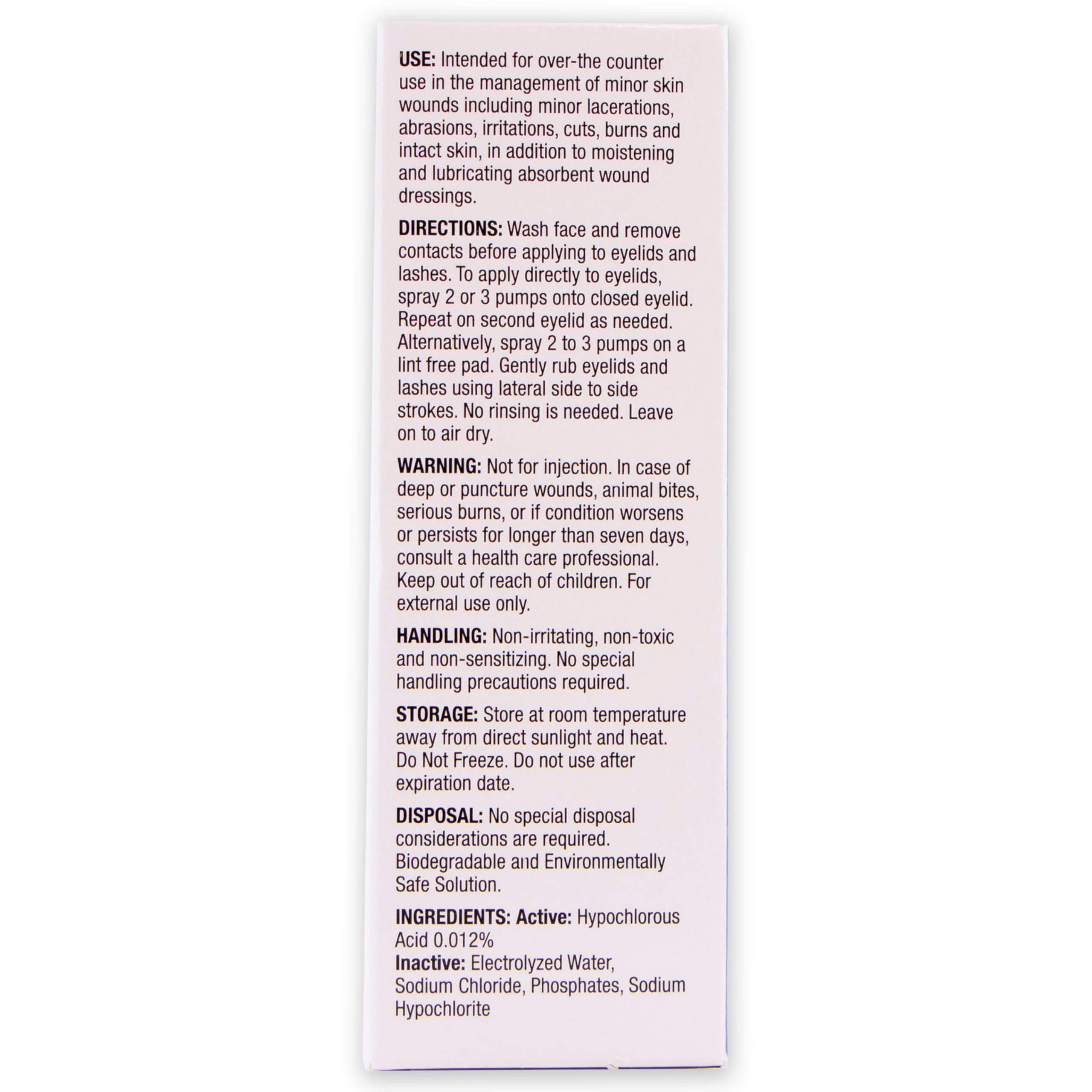 Oasis Tears eyelid hygiene application with sterile pad compatibility.