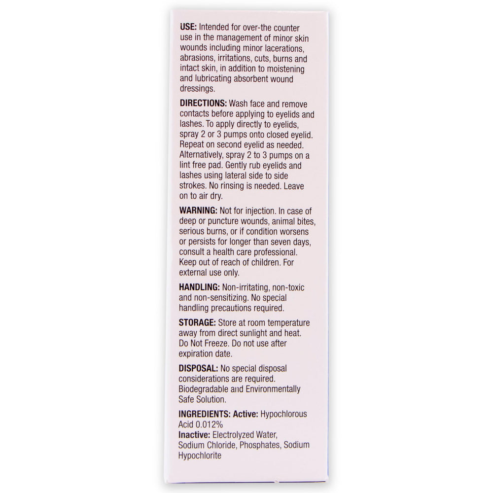 Oasis Tears eyelid hygiene application with sterile pad compatibility.
