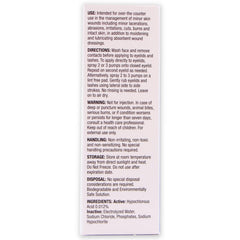 Oasis Tears eyelid hygiene application with sterile pad compatibility.
