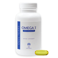 Oasis Tears Omega 3000mg bottle highlighting high-potency EPA and DHA for potential eye health support
