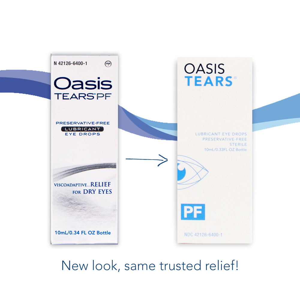 Oasis Tears OT6400 bottle close-up showing compact design for daily use.