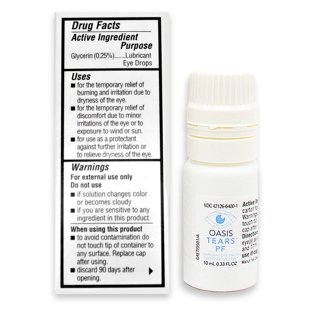 Oasis Tears OT6400 dropper-tip close-up for clean, contamination-protected dispensing.