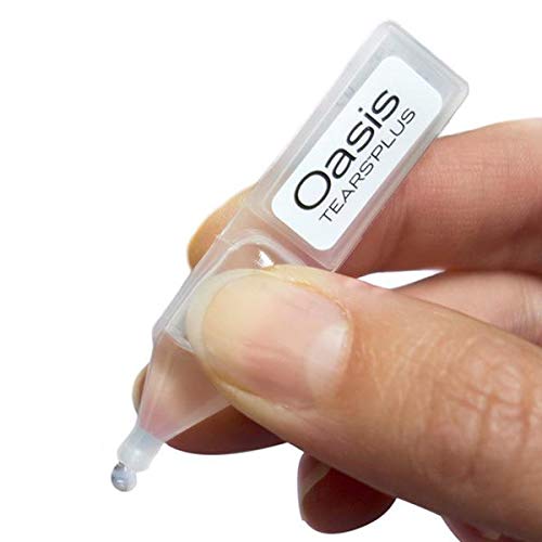 Oasis TEARS PLUS sterile drop containers ready for on-the-go lubrication.