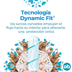 o.b. ProComfort mini tampons demonstrating easy insertion for comfortable use