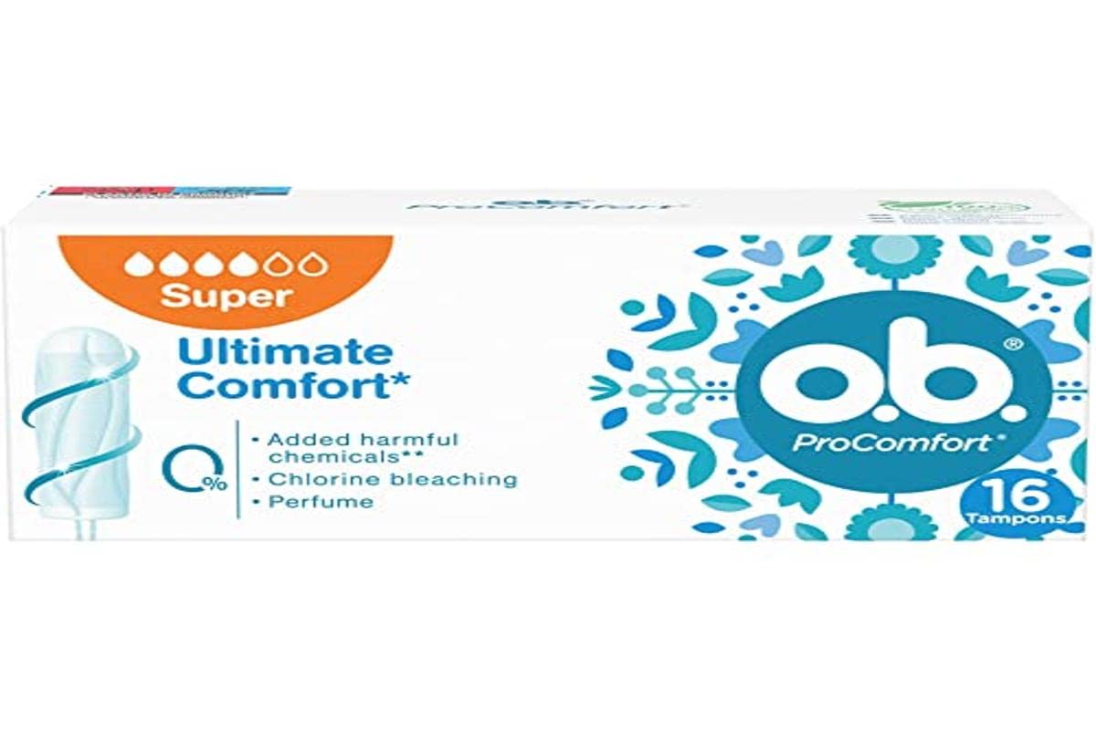 o.b. ProComfort packaging front view shows portable protection for everyday use