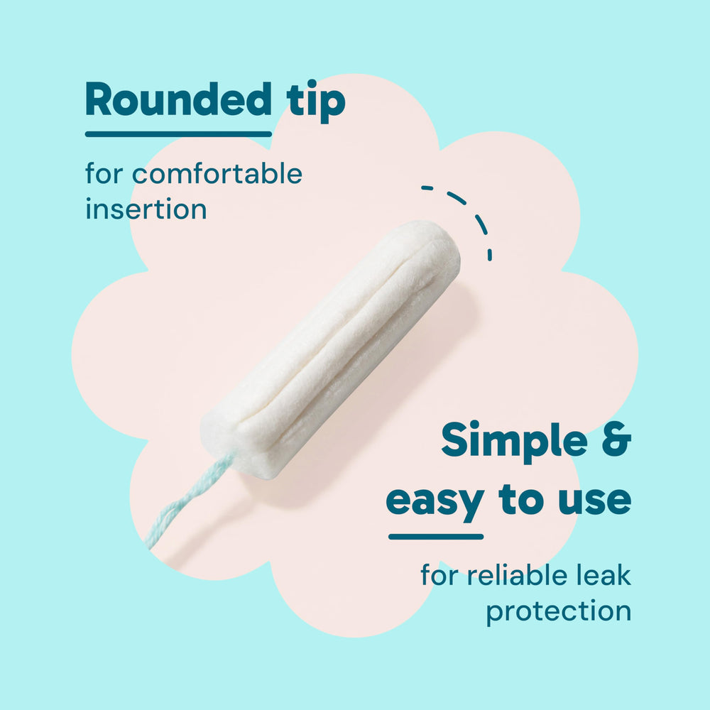 ob tampons all-around expansion provides even coverage for varying flows.