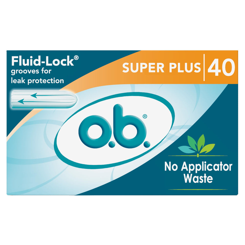 ob tampons no applicator fragrance-free 40ct pack for easy discreet daily protection.