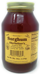 Oberholtzer's Kentucky Sorghum bottle—pure, all-natural sweetness ideal for pancakes and glazes.