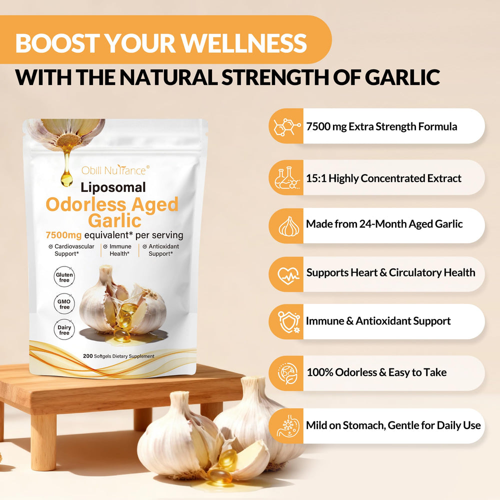 Obill NuTrance liposomal garlic capsules showing improved absorption
