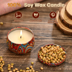 Obisesio soy wax candle tin with clean burn and recyclable packaging