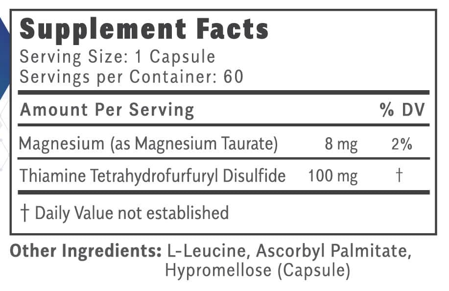 Objective Nutrients Thiamax bottle cap-off image highlighting pure formulation