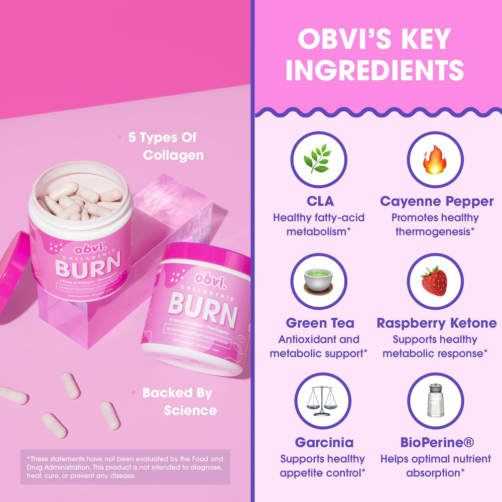 Obvi Collagenic Burn with green tea extract for daytime energy.