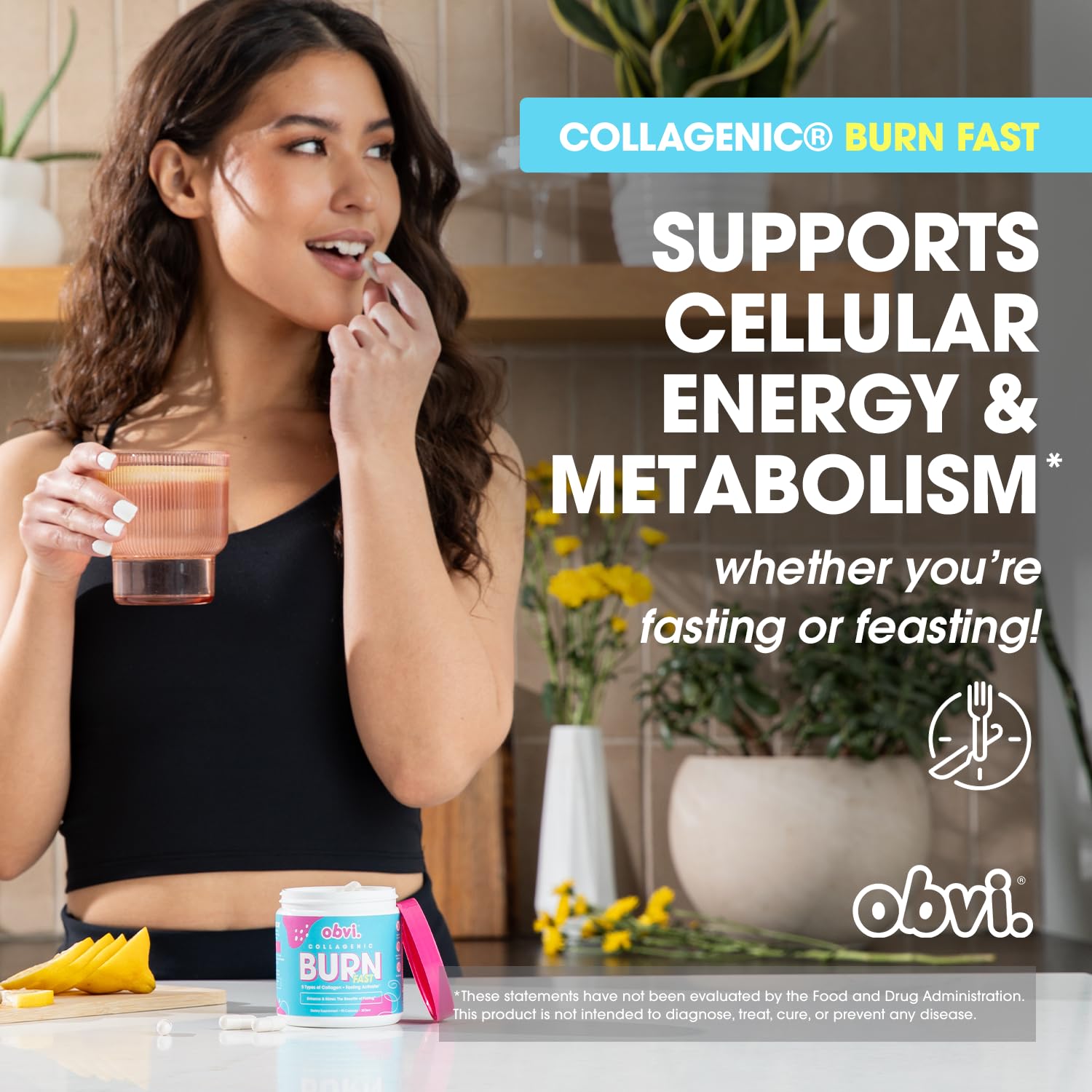 Obvi Burn Fast capsules close-up for convenient daily collagen