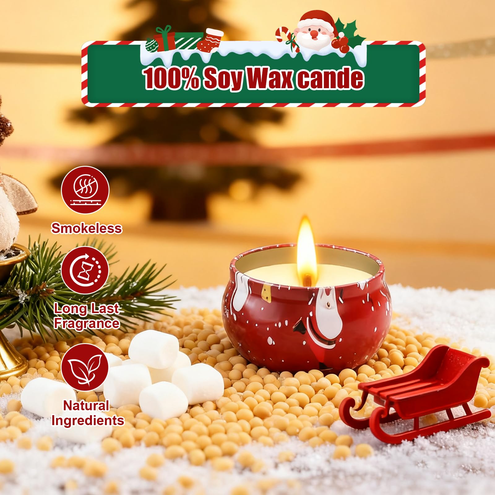 OBXIN Christmas Candle Red Wine Rose offers a rich ambience for cozy evenings.