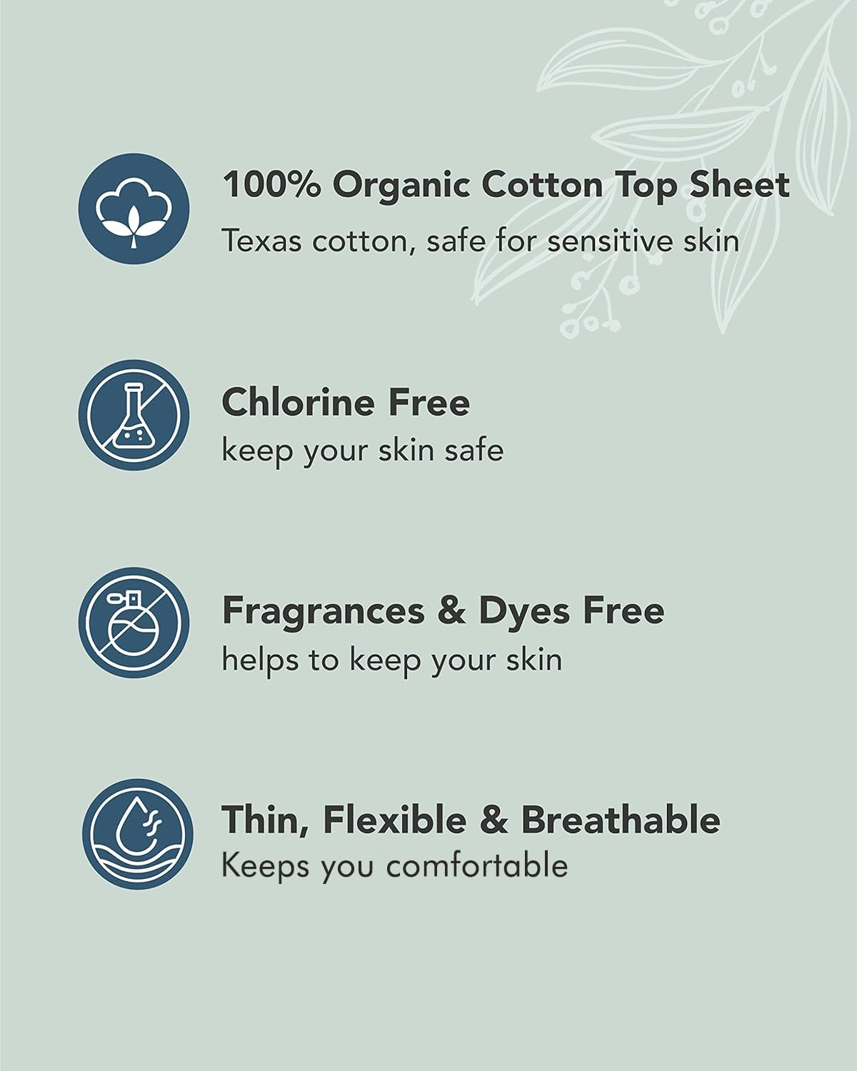 OCBON breathable textured cover improves airflow and reduces discomfort