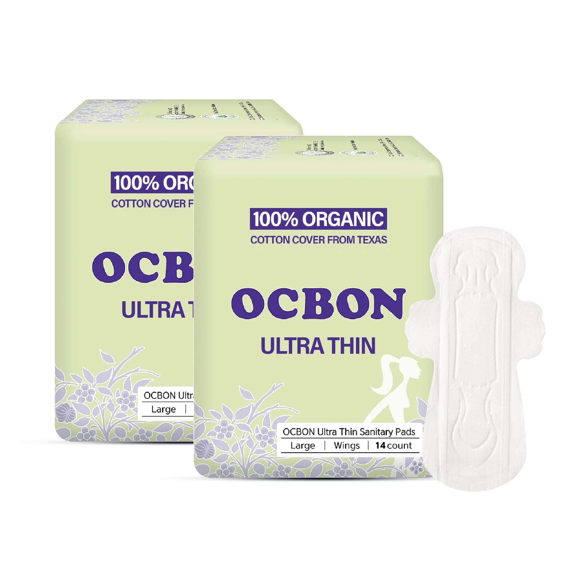 OCBON unscented ultra-thin pad 28cm large for discreet daily protection