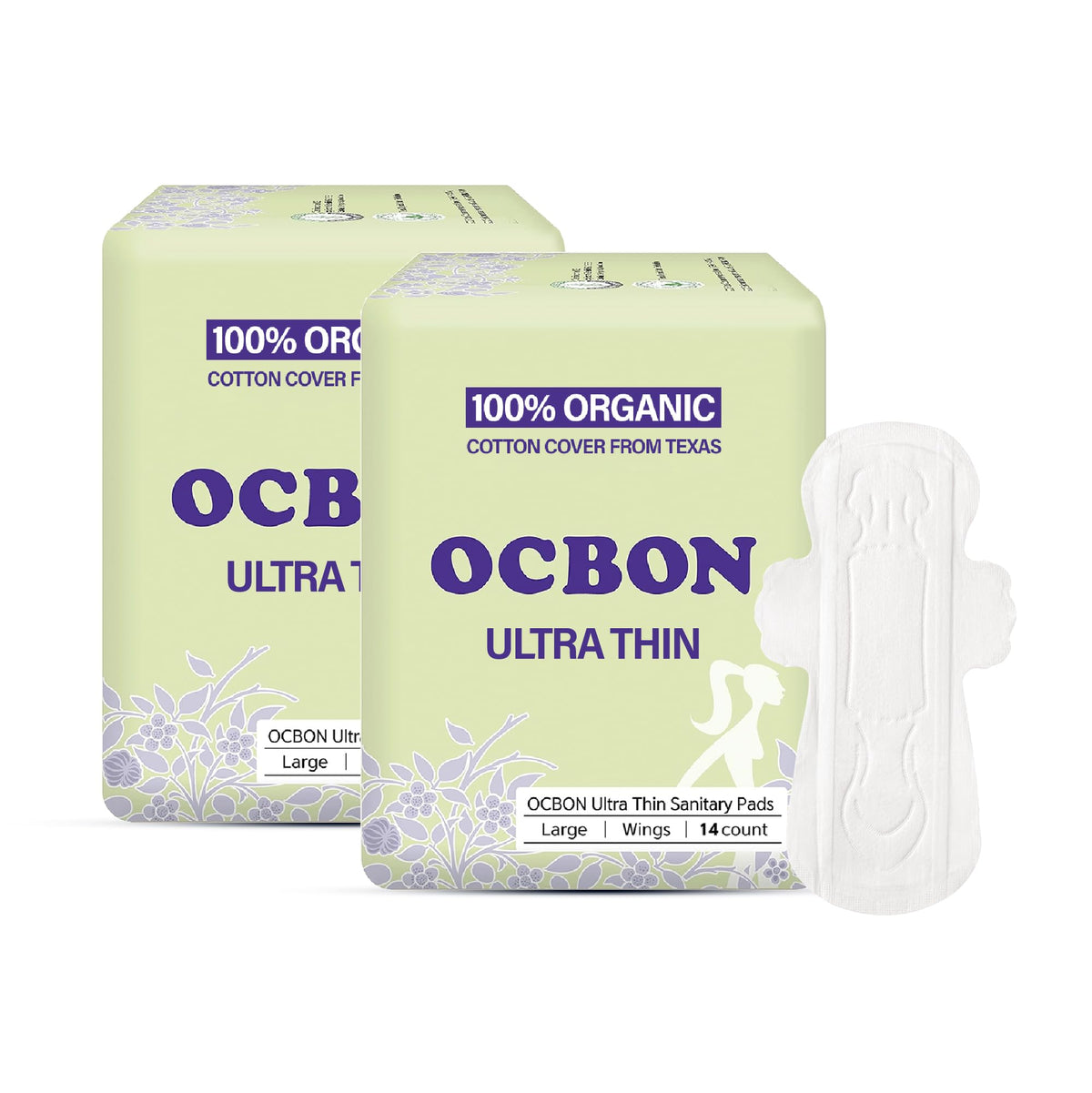 OCBON unscented ultra-thin pad 28cm large for discreet daily protection