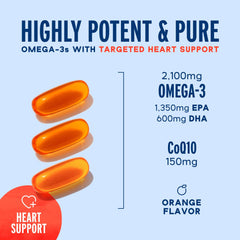 Oceanblue Omega-3 2100 label highlights EPA/DHA potency and CoQ10 for overall wellness.