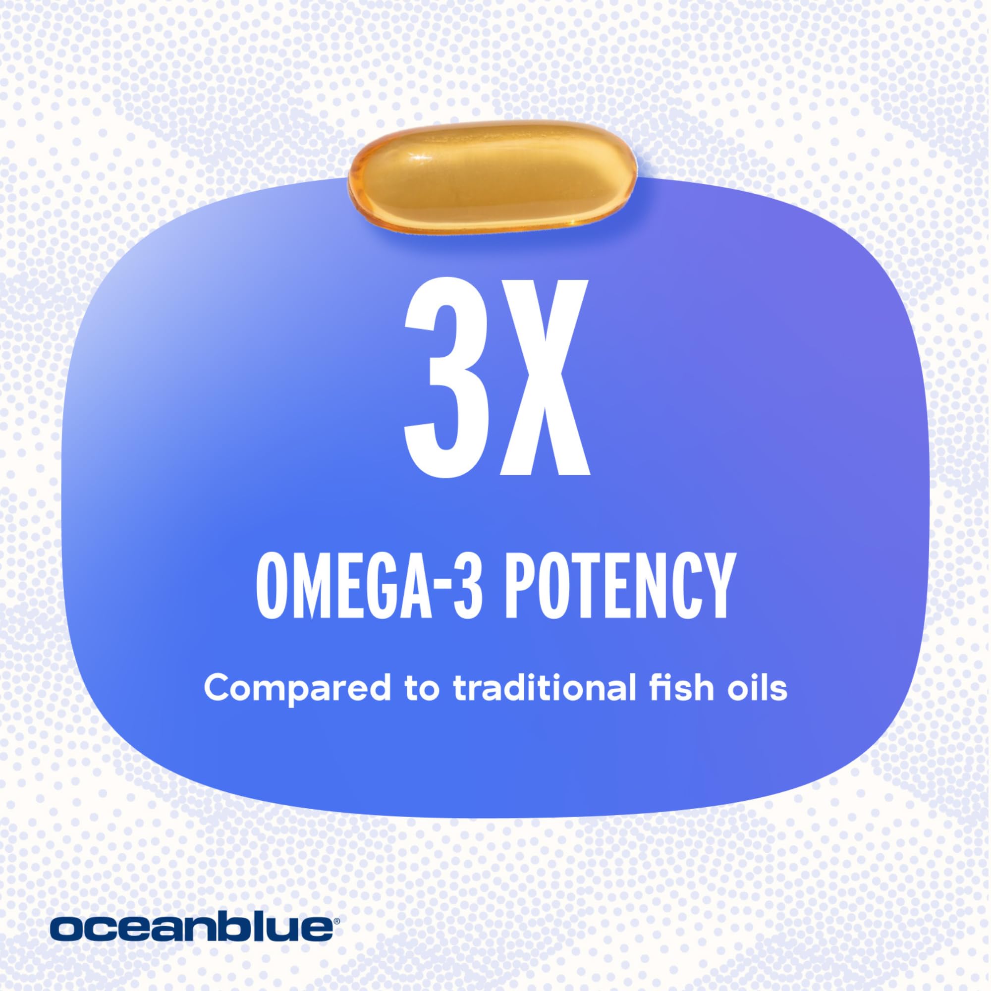 Oceanblue wild-caught omega-3 bottle emphasizing sustainable sourcing