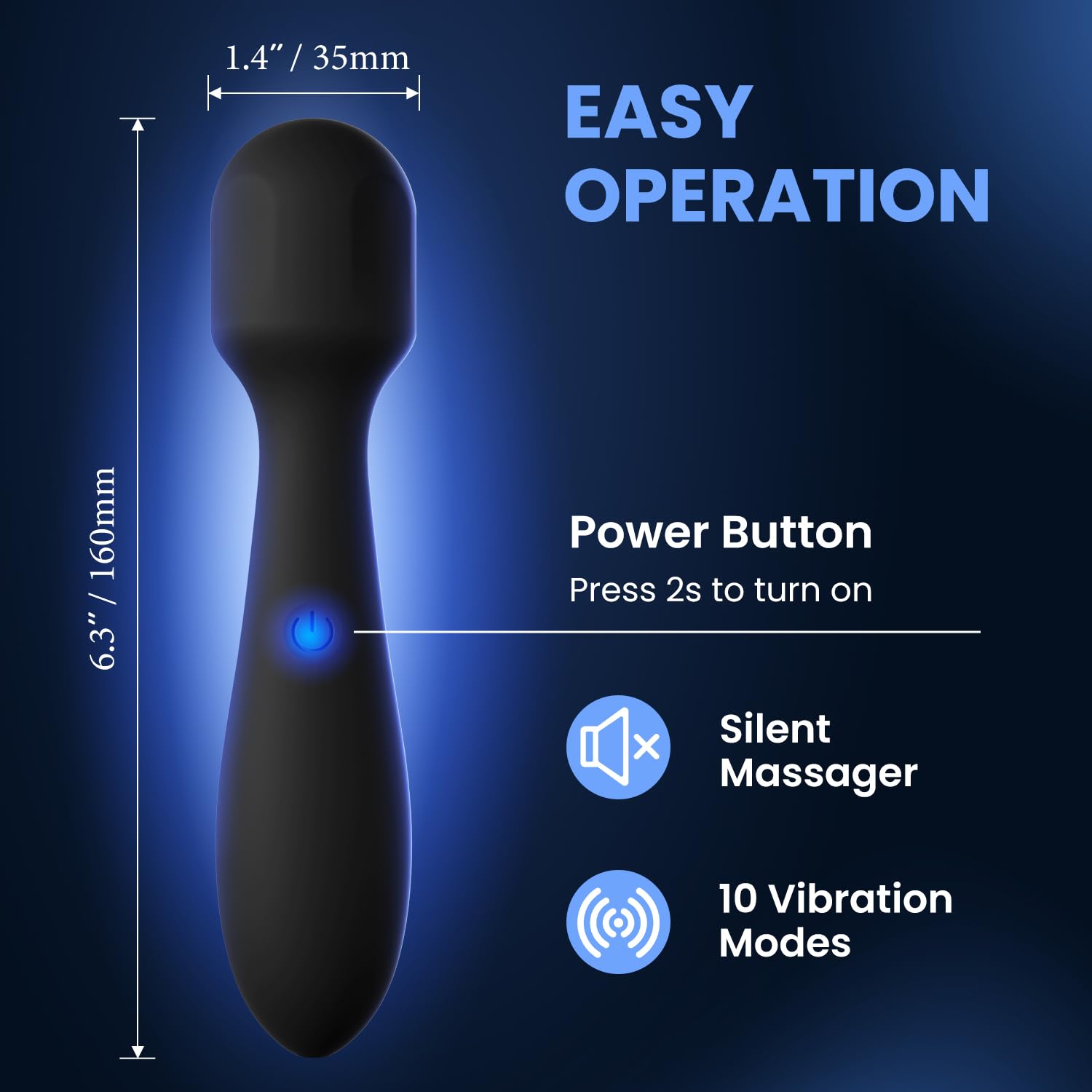 OCEANSUN Massager with soft silicone body delivers comfortable grip and gentle massage.