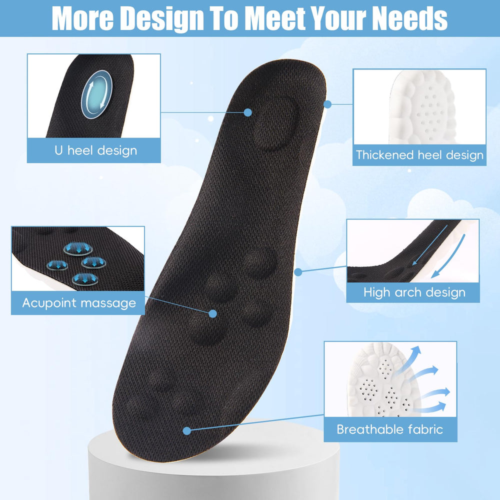 ocpcrn arch-support orthopedic insoles help align feet for improved stability.