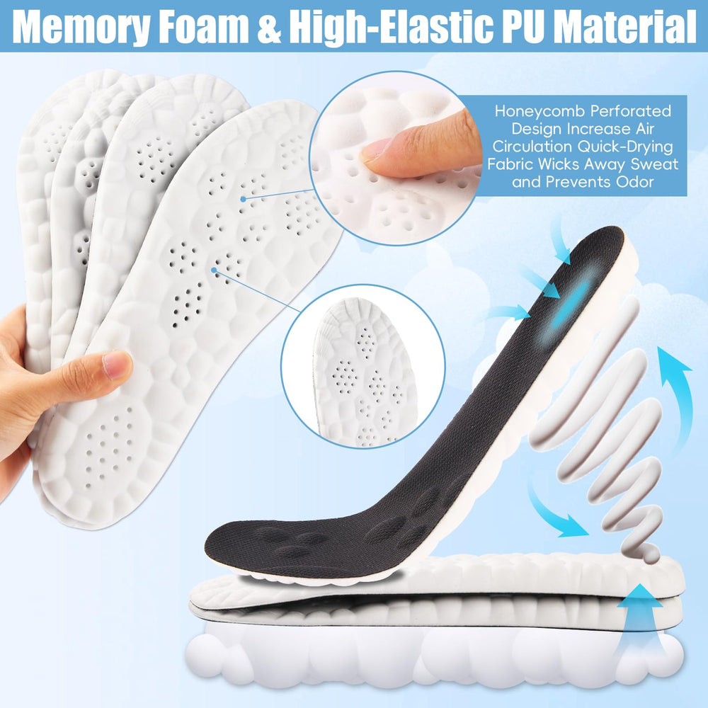 ocpcrn memory foam insoles cushion feet with lasting softness and support.