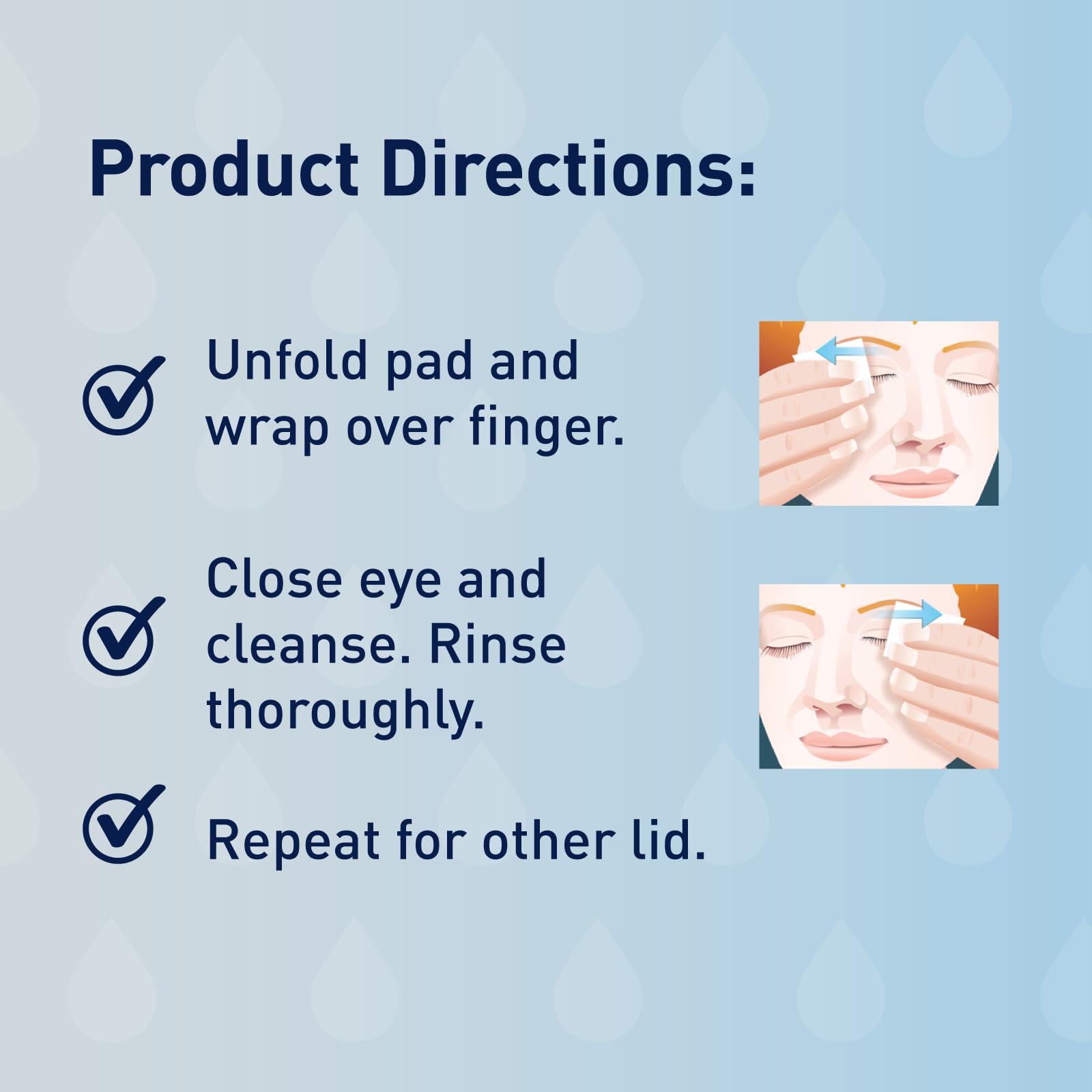 Gently applying OCuSOFT Lid Scrub Original to eyelids during routine.
