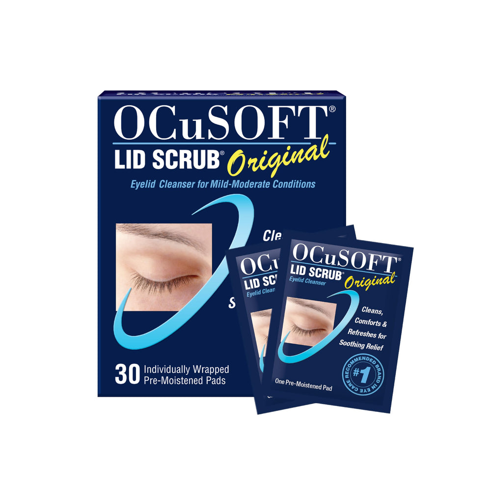 OCuSOFT Lid Scrub Original packaging for convenient eyelid cleansing.