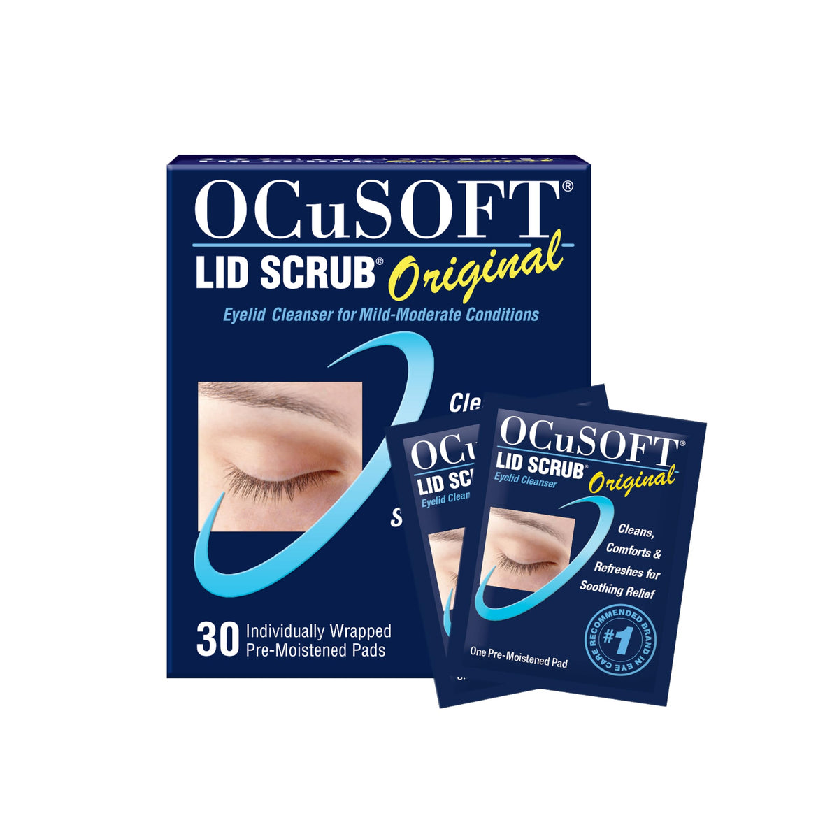 OCuSOFT Lid Scrub Original packaging for convenient eyelid cleansing.