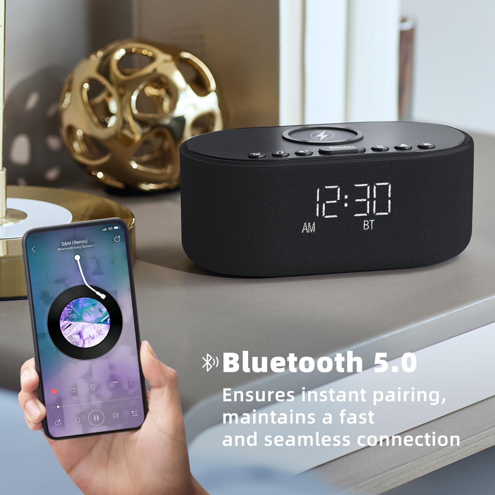 Odokee sound machine alarm clock twenty-one soothing sounds menu close-up