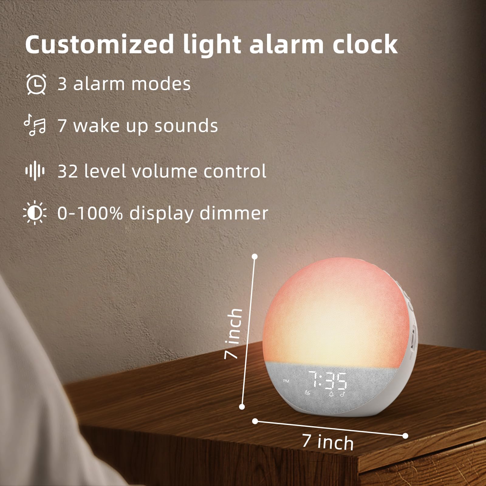 Odokee Sunrise Alarm Clock bedroom setup shows versatile ambiance