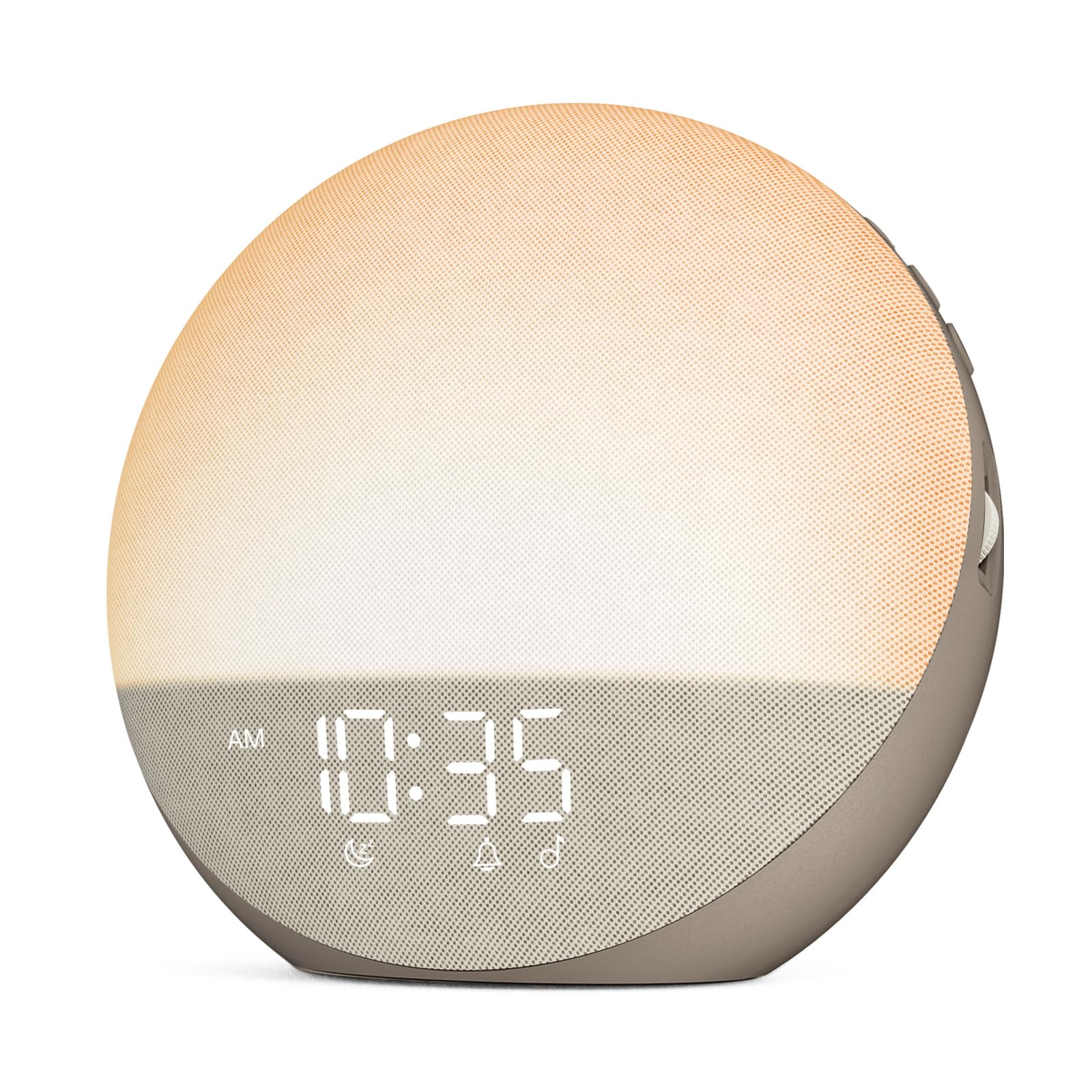 Odokee Sunrise Alarm Clock front view with easy-access controls for a gentle morning routine.