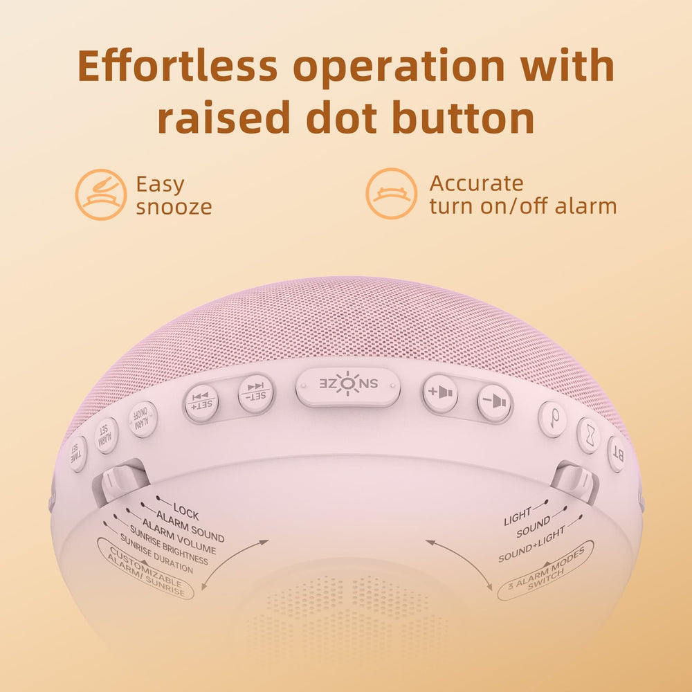 Odokee sunrise alarm modes for light, sound, or both