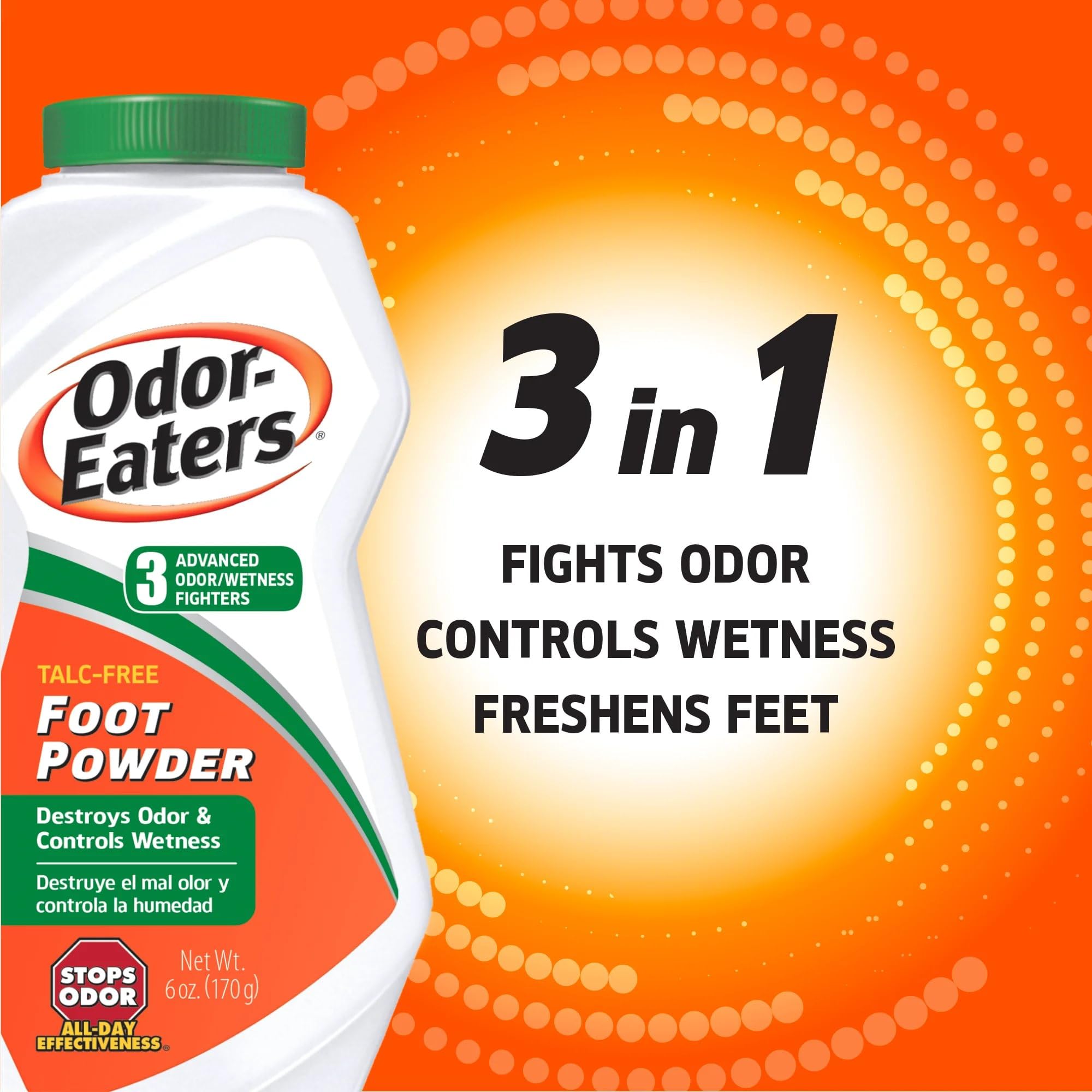 Odor-Eaters foot powder dry feet action after activity