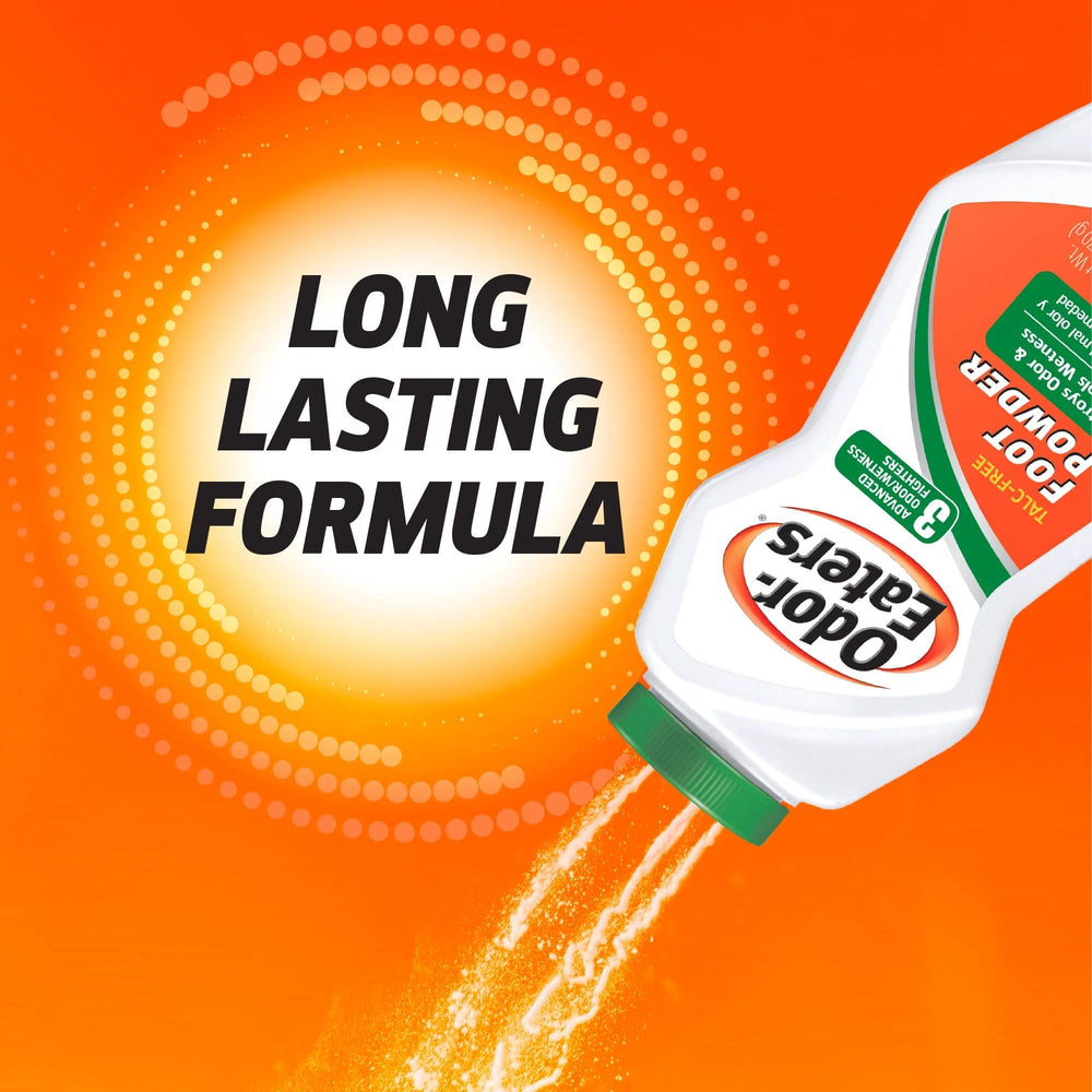 Odor-Eaters foot powder shoe application for all day control