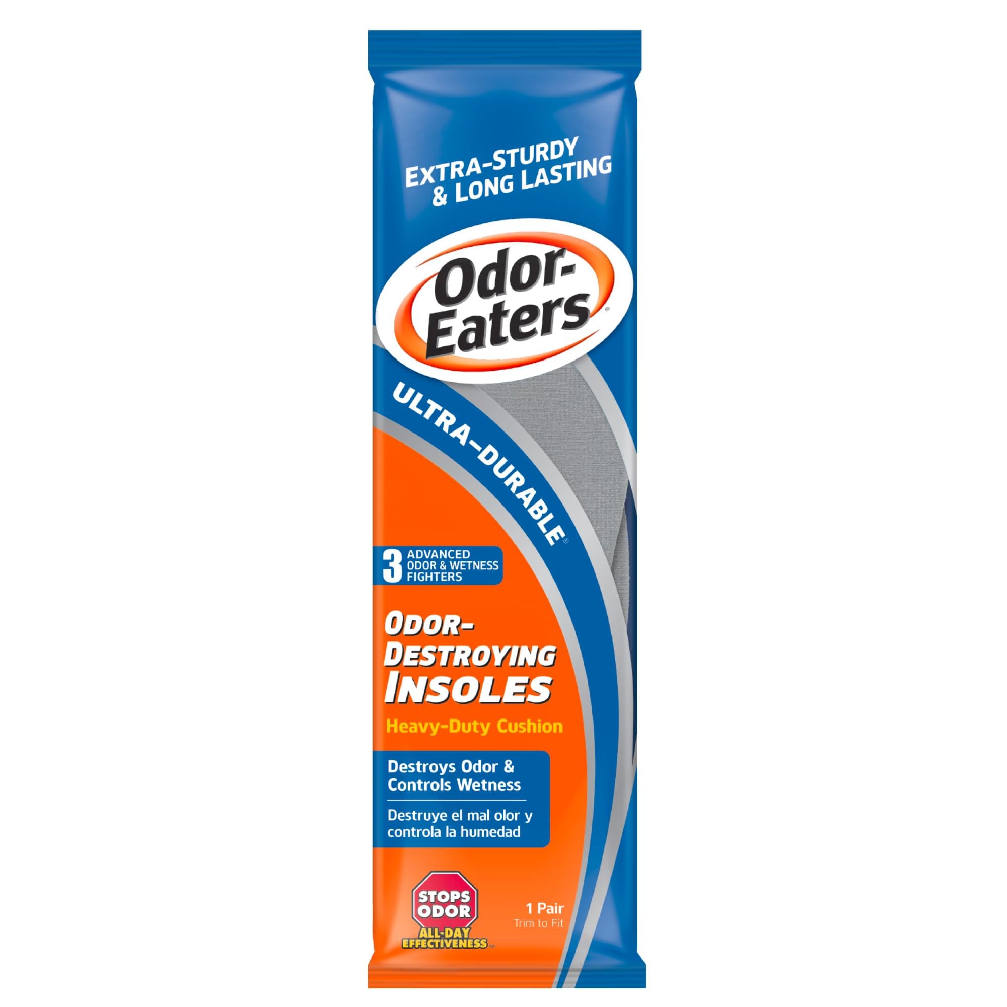 Odor-Eaters, plantilla ultra duradera, amortiguación para pies activos todo el día.