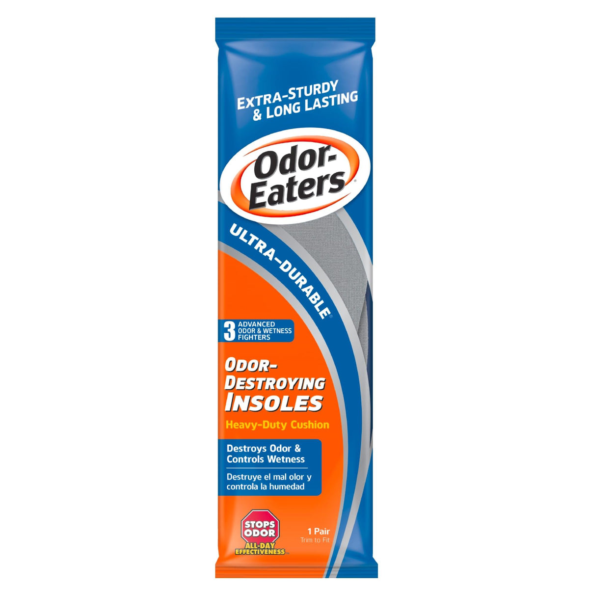 Odor-Eaters, plantilla ultra duradera, amortiguación para pies activos todo el día.