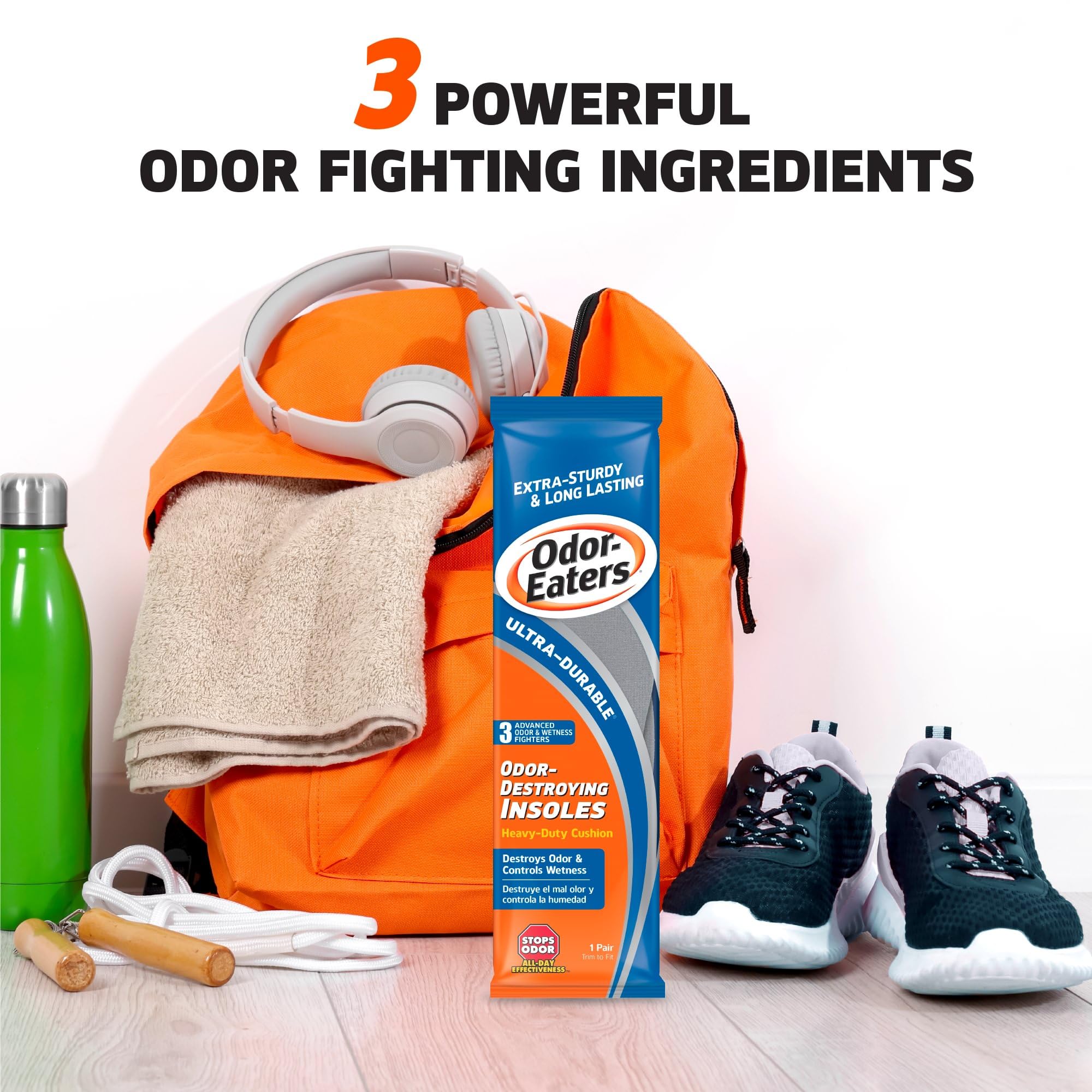 Odor-Eaters, plantilla fácil de insertar en cualquier calzado para uso diario.