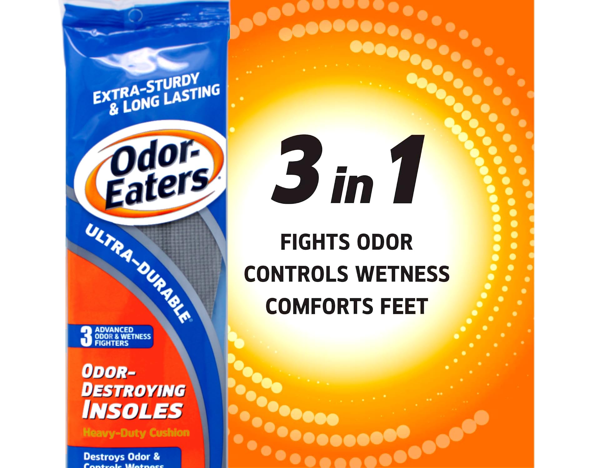 Odor-Eaters Ultra-Durable Insoles in work boots provide all-day comfort.