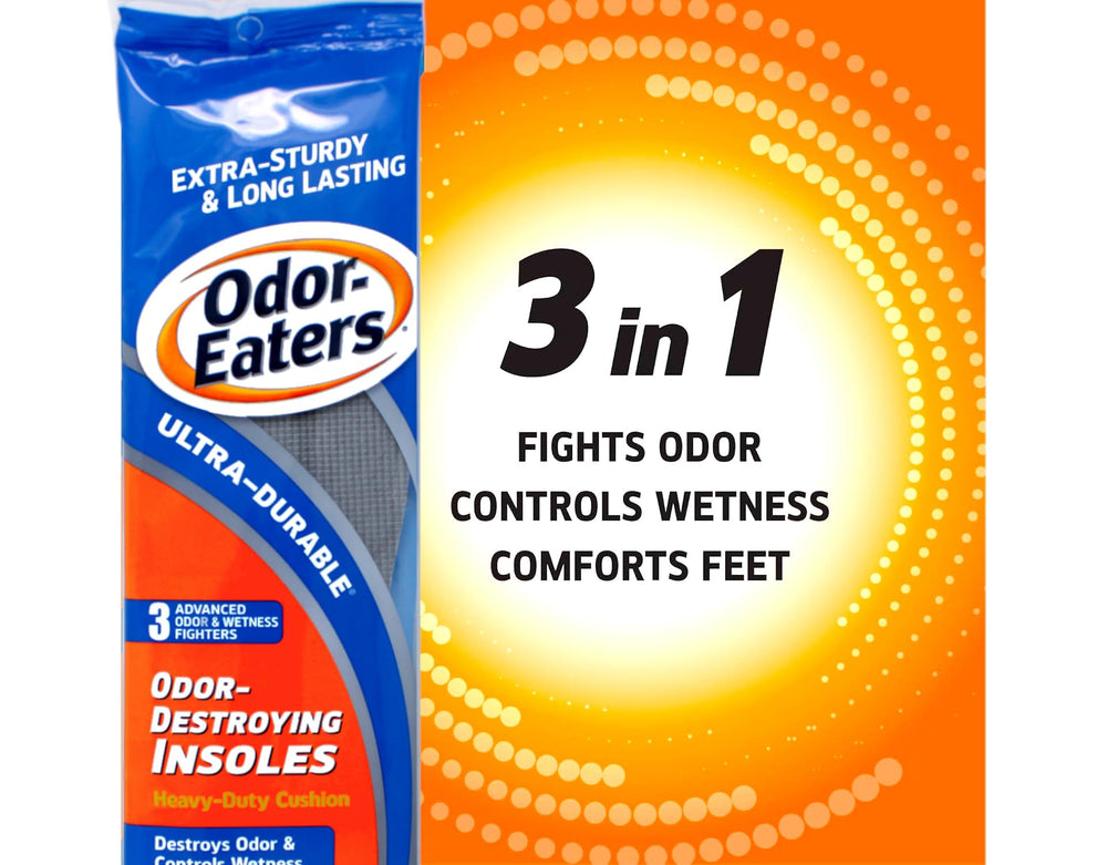 Odor-Eaters Ultra-Durable Insoles in work boots provide all-day comfort.