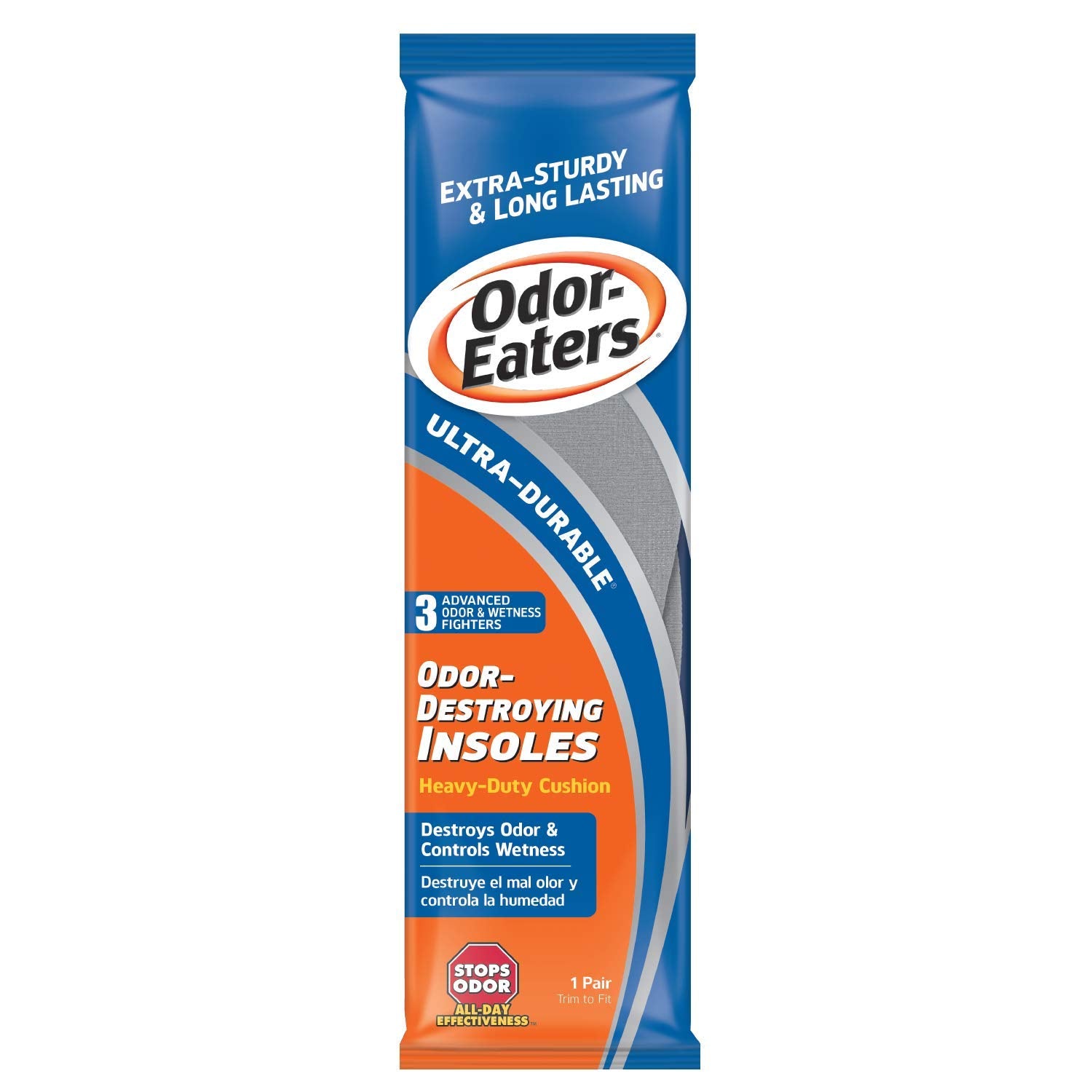 Odor-Eaters Ultra Durable Insoles, top view, pack4 ready for all-day wear