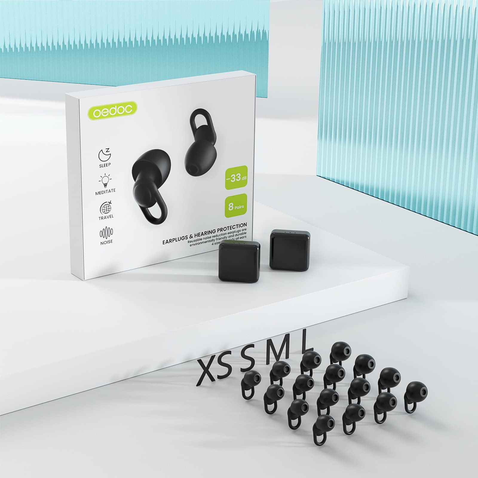 OEDOC ear plugs come with two travel boxes for on-the-go use.
